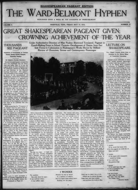 Ward-Belmont Shakespeare News Article